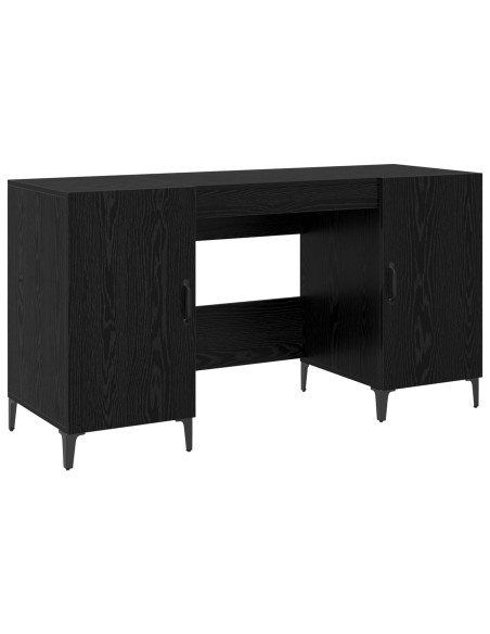Scrivania Rovere Nero 140 x 50 x 75 cm Legno multistrato