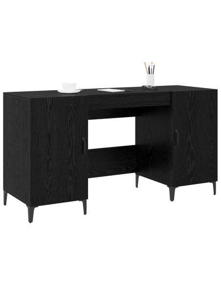 Scrivania Rovere Nero 140 x 50 x 75 cm Legno multistrato