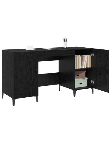 Scrivania Rovere Nero 140 x 50 x 75 cm Legno multistrato