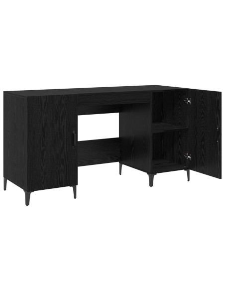 Scrivania Rovere Nero 140 x 50 x 75 cm Legno multistrato