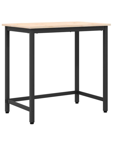 tavolo Naturale 80 x 50 x 77 cm Legno ingegnerizzato e acciaio