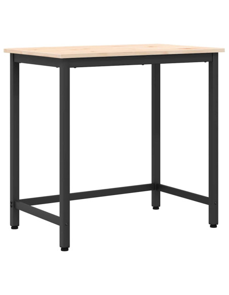 tavolo Naturale 80 x 50 x 77 cm Legno ingegnerizzato e acciaio