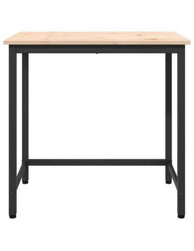 tavolo Naturale 80 x 50 x 77 cm Legno ingegnerizzato e acciaio