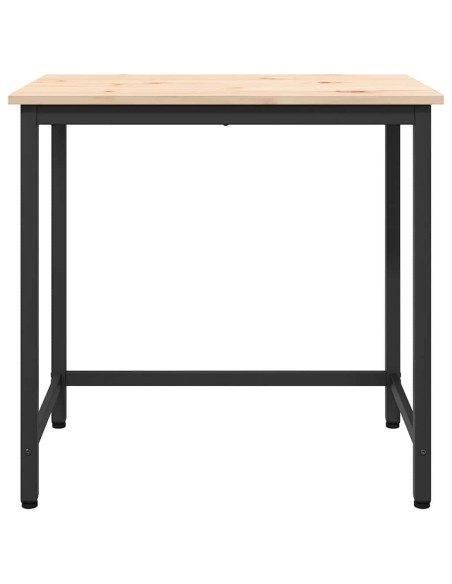 tavolo Naturale 80 x 50 x 77 cm Legno ingegnerizzato e acciaio