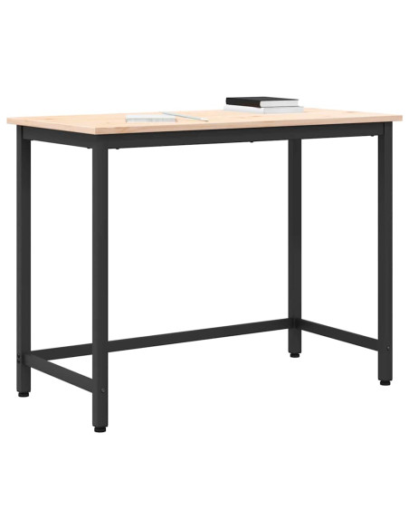 tavolo Naturale 100 x 50 x 77 cm Legno ingegnerizzato e acciaio