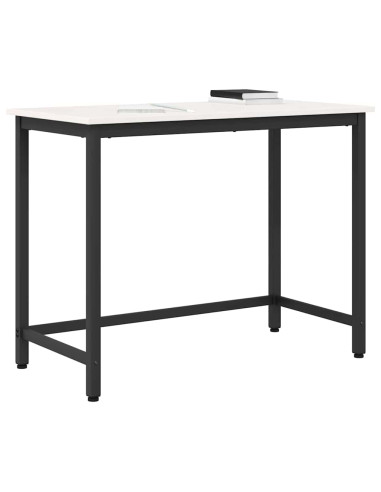 tavolo Bianco 100 x 50 x 77 cm Legno ingegnerizzato e acciaio