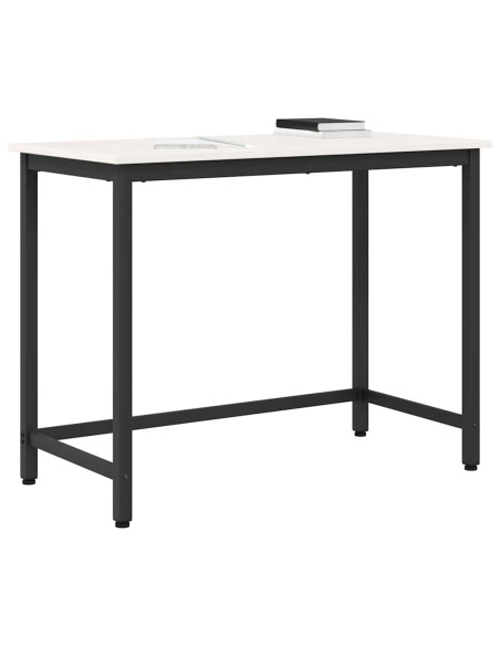 tavolo Bianco 100 x 50 x 77 cm Legno ingegnerizzato e acciaio