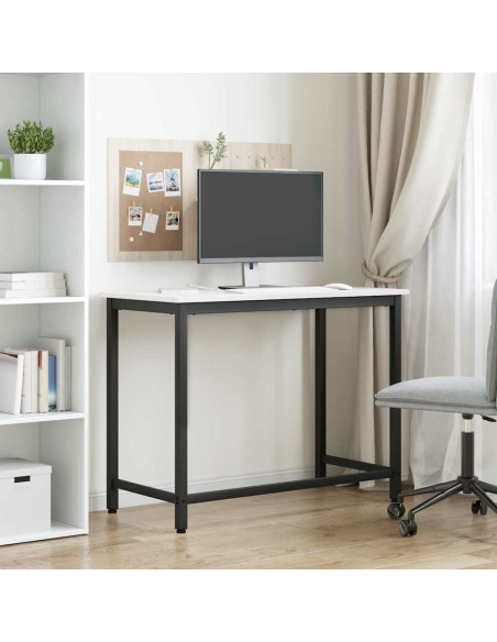 tavolo Bianco 100 x 50 x 77 cm Legno ingegnerizzato e acciaio