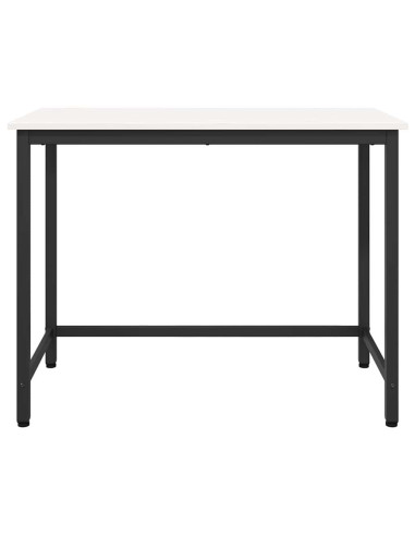 tavolo Bianco 100 x 50 x 77 cm Legno ingegnerizzato e acciaio