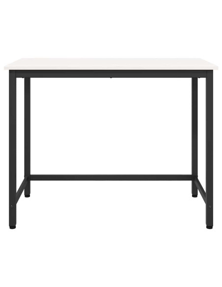 tavolo Bianco 100 x 50 x 77 cm Legno ingegnerizzato e acciaio