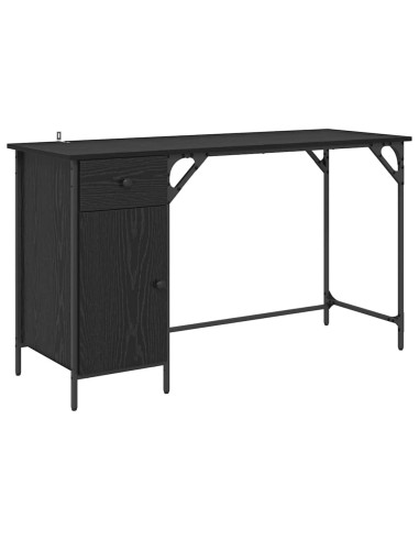 Scrivania per computer Rovere Nero 131 x 48 x 75 cm