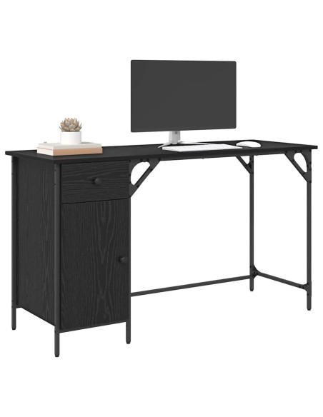 Scrivania per computer Rovere Nero 131 x 48 x 75 cm