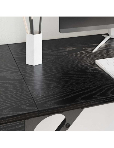 Scrivania per computer Rovere Nero 131 x 48 x 75 cm