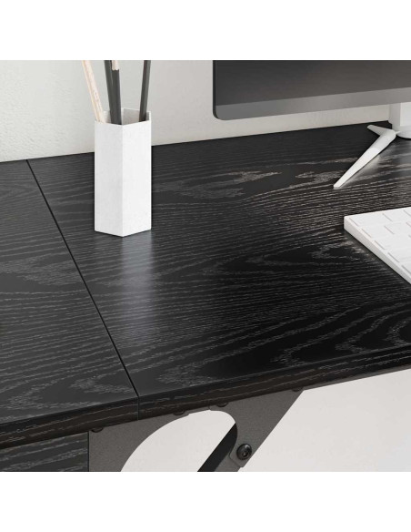 Scrivania per computer Rovere Nero 131 x 48 x 75 cm