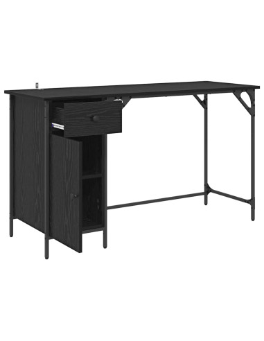 Scrivania per computer Rovere Nero 131 x 48 x 75 cm