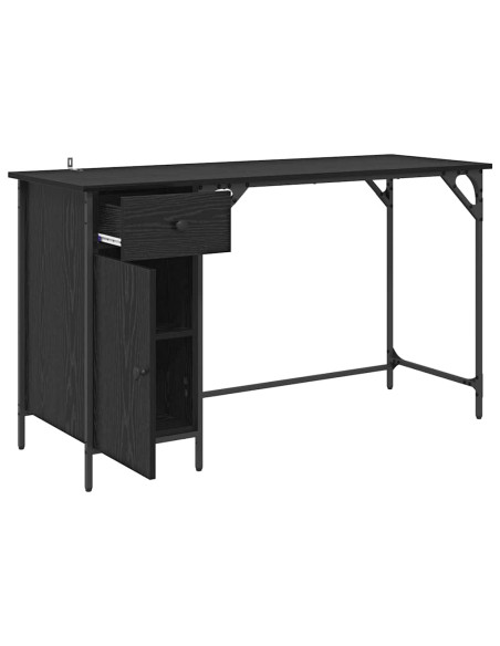 Scrivania per computer Rovere Nero 131 x 48 x 75 cm