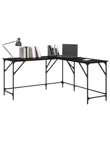 Scrivania Rovere Nero 149 x 149 x 75 cm Legno multistrato