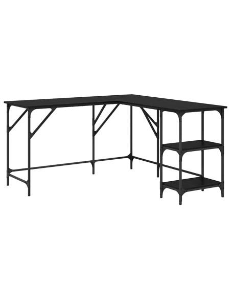 Scrivania Rovere Nero 139 x 139 x 75 cm Legno multistrato