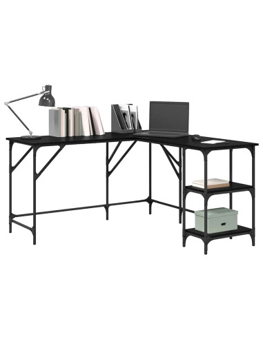 Scrivania Rovere Nero 139 x 139 x 75 cm Legno multistrato