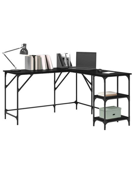Scrivania Rovere Nero 139 x 139 x 75 cm Legno multistrato