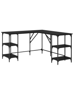 Scrivania Rovere Nero 139 x 139 x 75 cm Legno multistrato 2