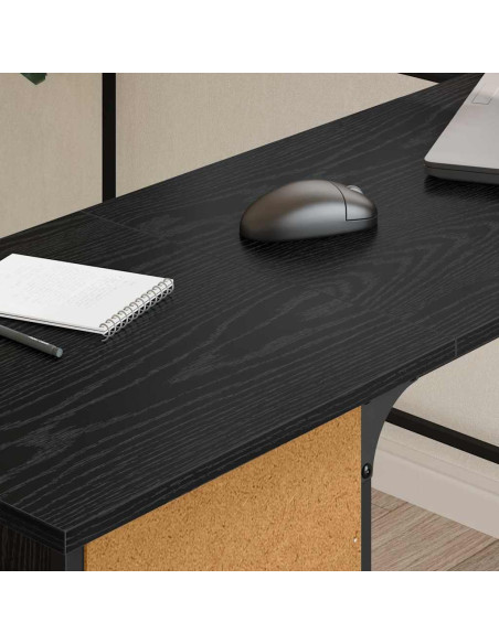 Scrivania Rovere Nero 141 x 141 x 75 cm Legno multistrato