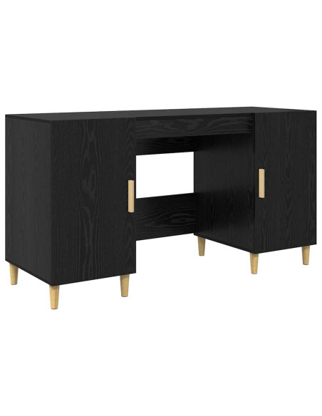 Scrivania Rovere Nero 140 x 50 x 75 cm Legno multistrato