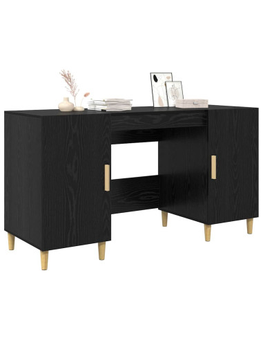 Scrivania Rovere Nero 140 x 50 x 75 cm Legno multistrato