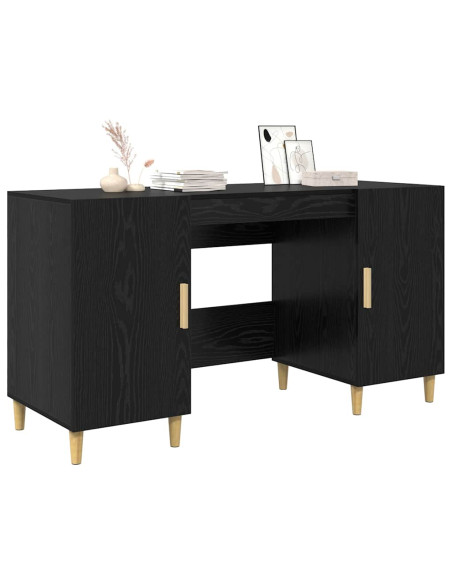 Scrivania Rovere Nero 140 x 50 x 75 cm Legno multistrato