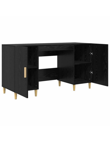 Scrivania Rovere Nero 140 x 50 x 75 cm Legno multistrato