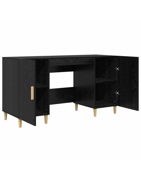 Scrivania Rovere Nero 140 x 50 x 75 cm Legno multistrato