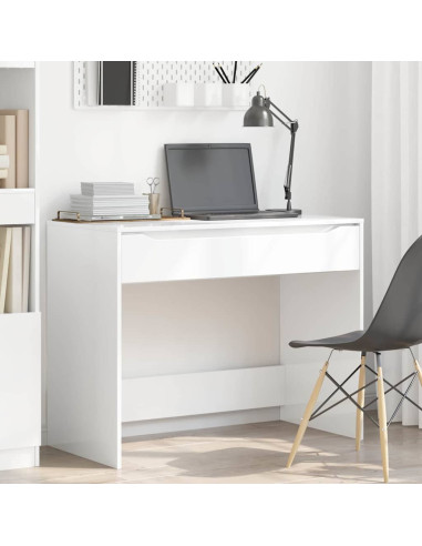 Scrivania Bianco Lucido 100 x 50 x 78 cm Legno multistrato