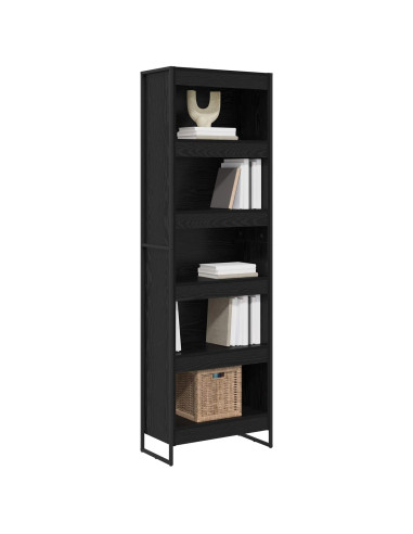 Armadio per Libri 2 pcs Rovere Nero 80 x 30 x 155 cm