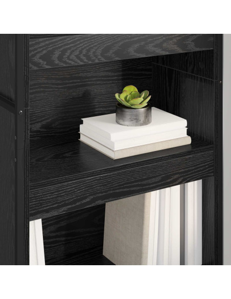 Armadio per Libri 2 pcs Rovere Nero 80 x 30 x 155 cm