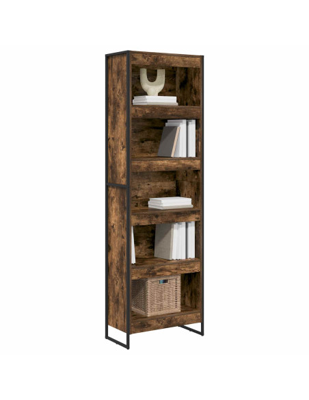 Armadio per Libri 2 pcs Quercia Fumosa 80 x 30 x 155 cm