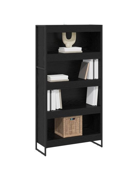Armadio per Libri 2 pcs Rovere Nero 80 x 30 x 155 cm