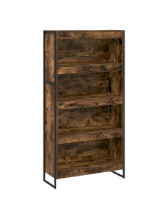 Armadio per Libri 2 pcs Quercia Fumosa 80 x 30 x 155 cm 2