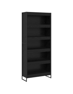 Armadio per Libri 2 pcs Rovere Nero 80 x 30 x 155 cm 2