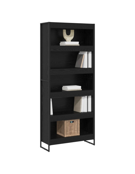 Armadio per Libri 2 pcs Rovere Nero 80 x 30 x 155 cm