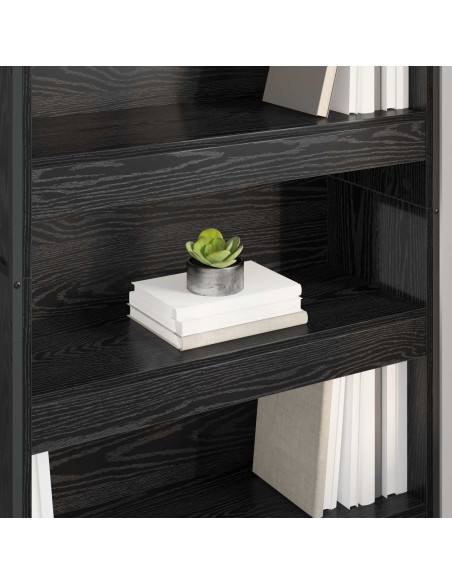 Armadio per Libri 2 pcs Rovere Nero 80 x 30 x 155 cm
