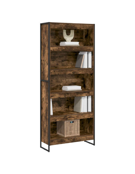 Armadio per Libri 2 pcs Quercia Fumosa 80 x 30 x 155 cm