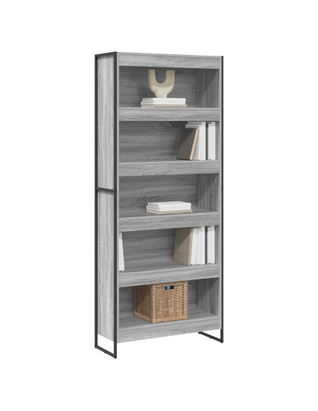 Armadio per Libri 2 pcs Grigio Sonoma 80 x 30 x 155 cm