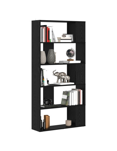Armadio per Libri Rovere Nero 80 x 24 x 159 cm