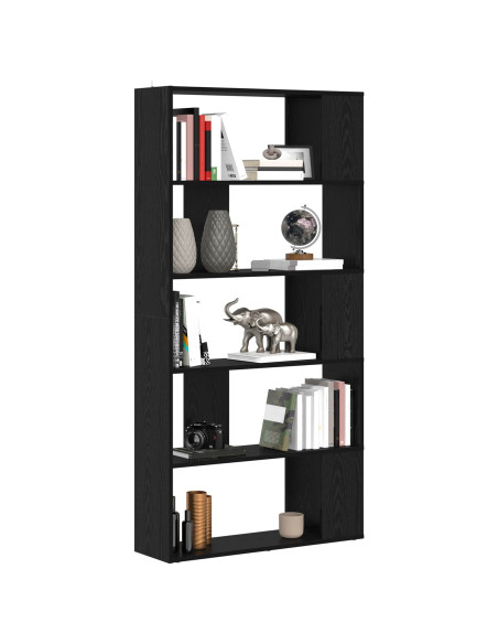 Armadio per Libri Rovere Nero 80 x 24 x 159 cm