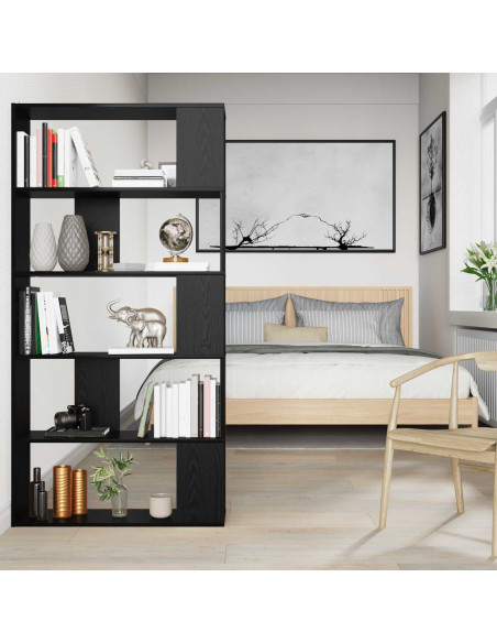 Armadio per Libri Rovere Nero 80 x 24 x 159 cm