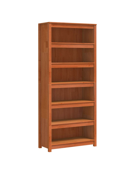 Armadio per Libri Marrone cerato 80 x 35 x 183 cm Pino massello