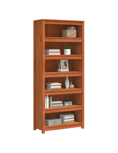 Armadio per Libri Marrone cerato 80 x 35 x 183 cm Pino massello