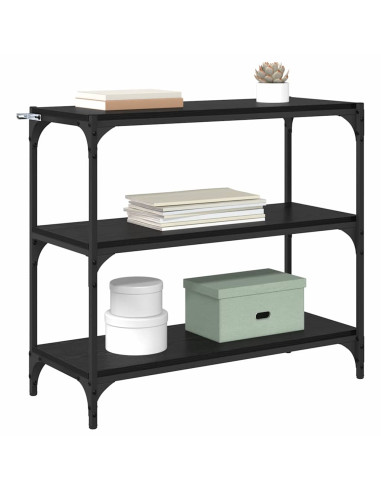 Armadio per Libri Rovere Nero 80 x 33 x 70,5 cm