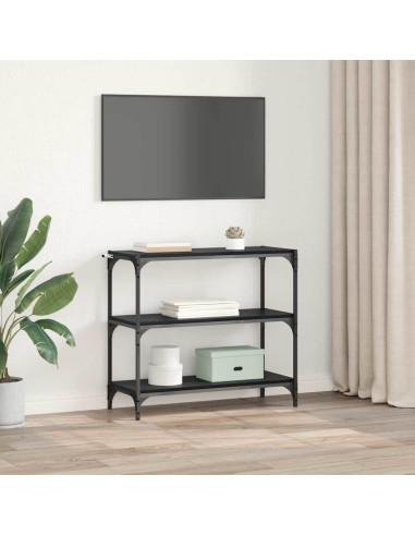 Armadio per Libri Rovere Nero 80 x 33 x 70,5 cm