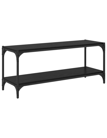 Mobile TV Rovere Nero 100x33x41cm Legno ingegnerizzato e ferro